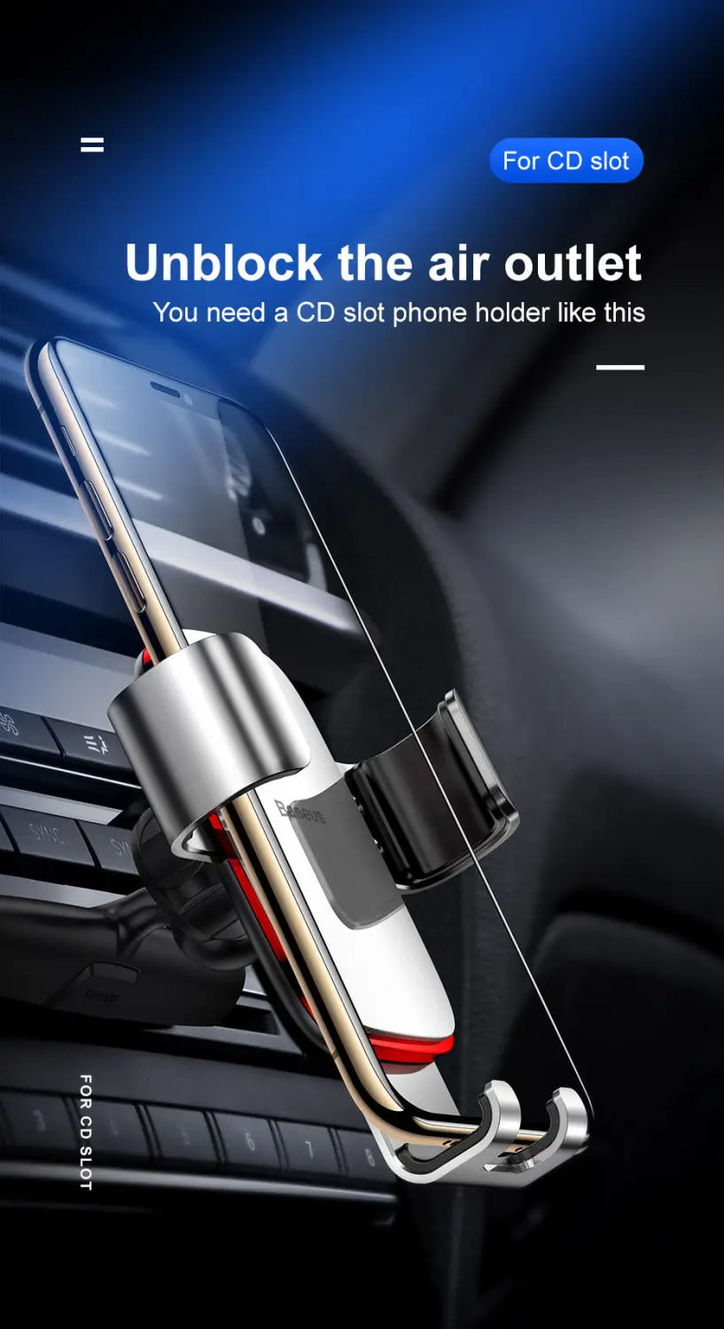 Car CD Slot Mount Stand Phone Holder With Gravity Auto