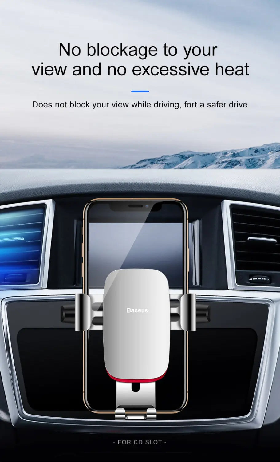 Car CD Slot Mount Stand Phone Holder With Gravity Auto