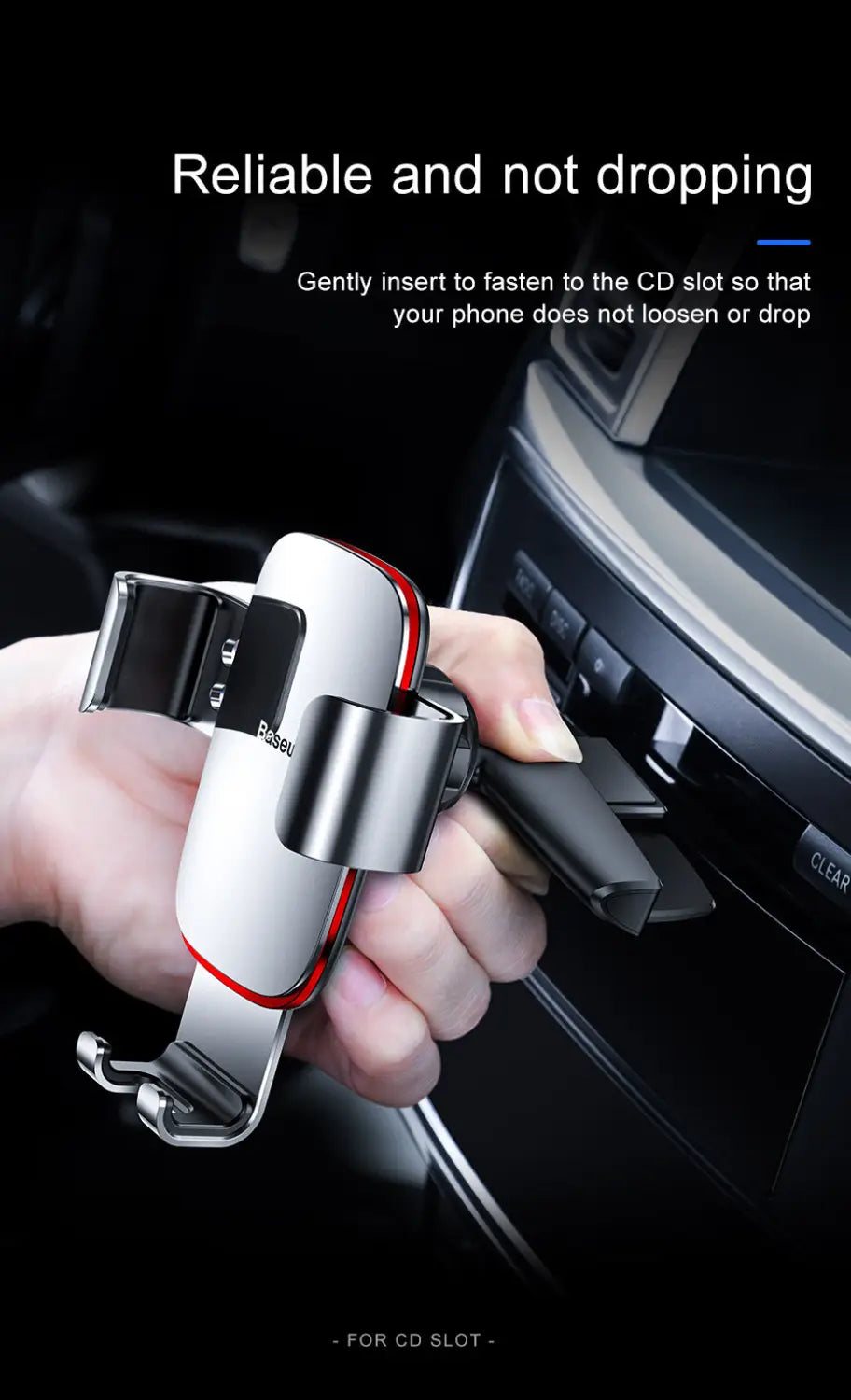 Car CD Slot Mount Stand Phone Holder With Gravity Auto