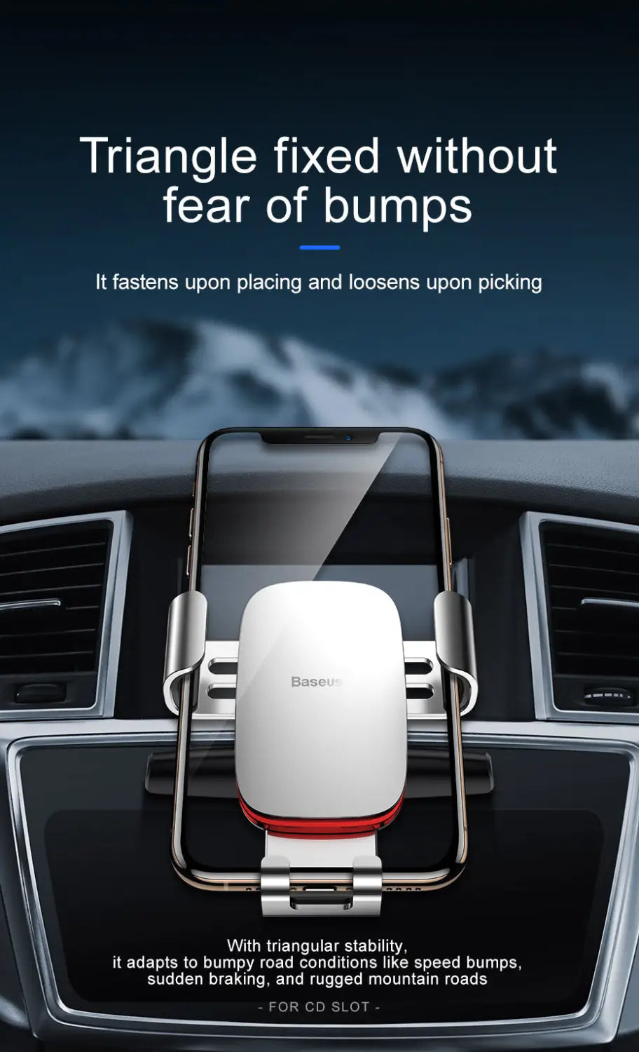 Car CD Slot Mount Stand Phone Holder With Gravity Auto