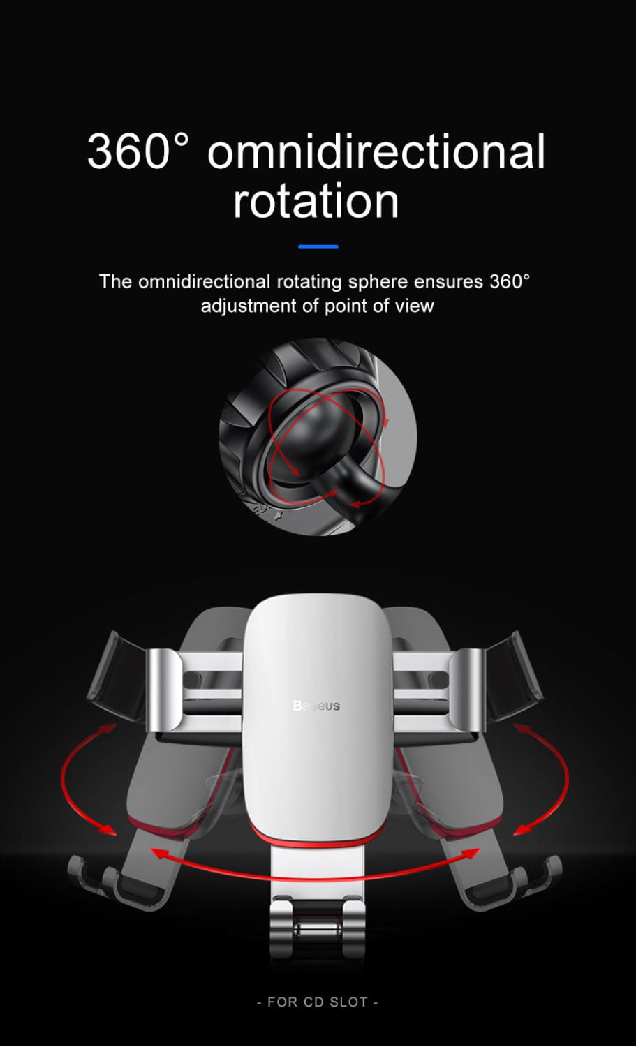 Car CD Slot Mount Stand Phone Holder With Gravity Auto