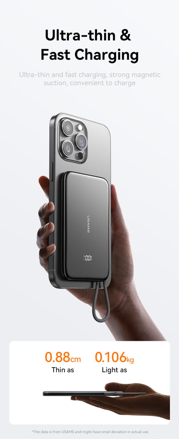 Ultra-Slim Power Bank 5000mAh – 20W Fast Charge