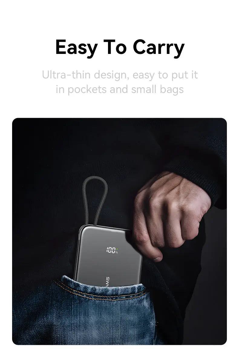 Ultra-Slim Power Bank 5000mAh – 20W Fast Charge