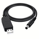 Barrel Jack Power Cable - 9V / 5.5mm x 2.1mm charger (Black) 1m