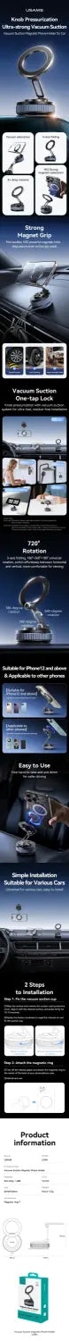 Magsafe Magnetic Car Phone Holder for Windscreen / Dashboard