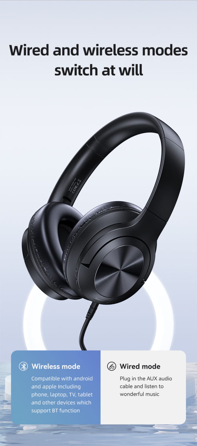 Bluetooth Wireless Over-Ear Headphones Foldable HiFi Stereo