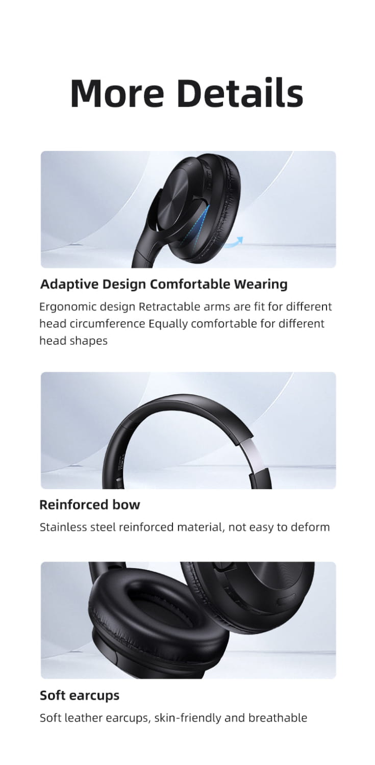 Bluetooth Wireless Over-Ear Headphones Foldable HiFi Stereo