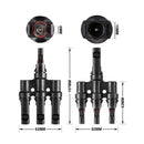 1 Pair MC4 3 to 1 T-Branch M/F Connectors for Solar Panel