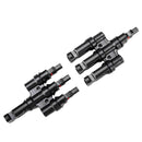 1 Pair MC4 3 to 1 T-Branch M/F Connectors for Solar Panel