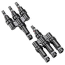 1 Pair MC4 3 to 1 T-Branch M/F Connectors for Solar Panel
