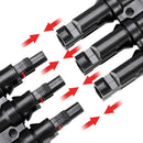 1 Pair MC4 3 to 1 T-Branch M/F Connectors for Solar Panel