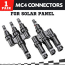 1 Pair MC4 3 to 1 T-Branch M/F Connectors for Solar Panel