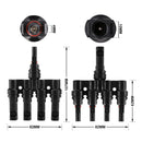 1 Pair MC4 4 to 1 T-Branch M/F Connectors for Solar Panel