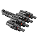 1 Pair MC4 4 to 1 T-Branch M/F Connectors for Solar Panel