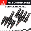 1 Pair MC4 4 to 1 T-Branch M/F Connectors for Solar Panel