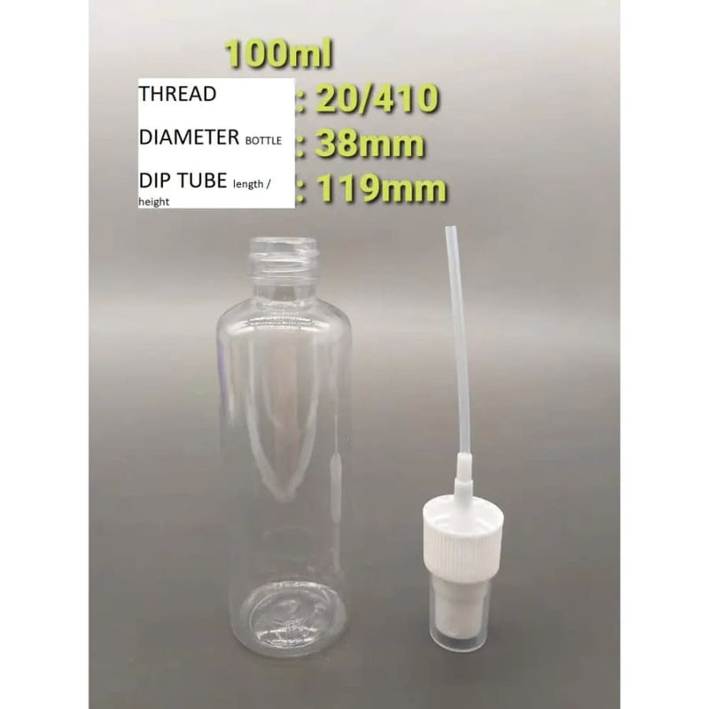 10 x 100 ml Clear Plastic Bottle with Fine Mist Spray