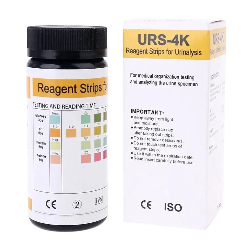 100 Strips URS 4K Urinalysis Reagent Strips 4 Parameters