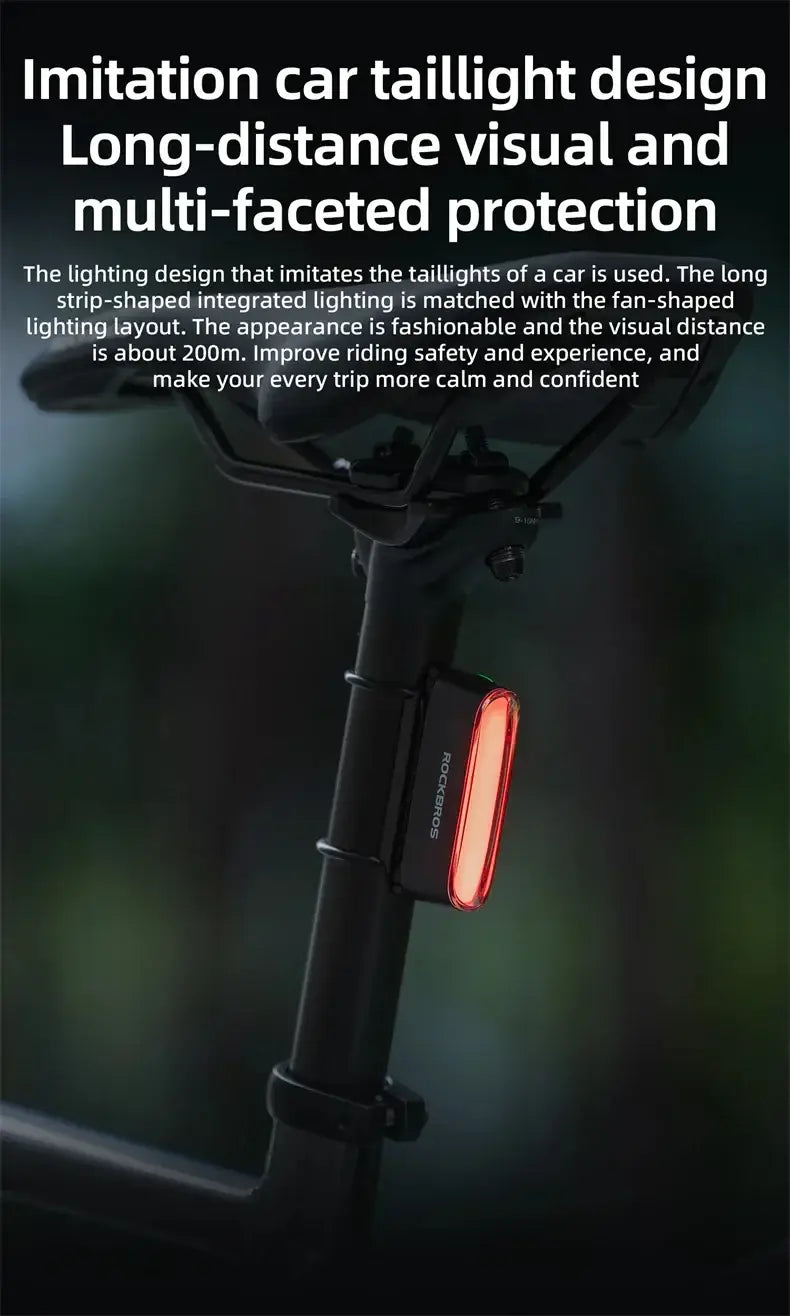 Magnetic Smart Bike Tail Light Rechargeable Rear Light