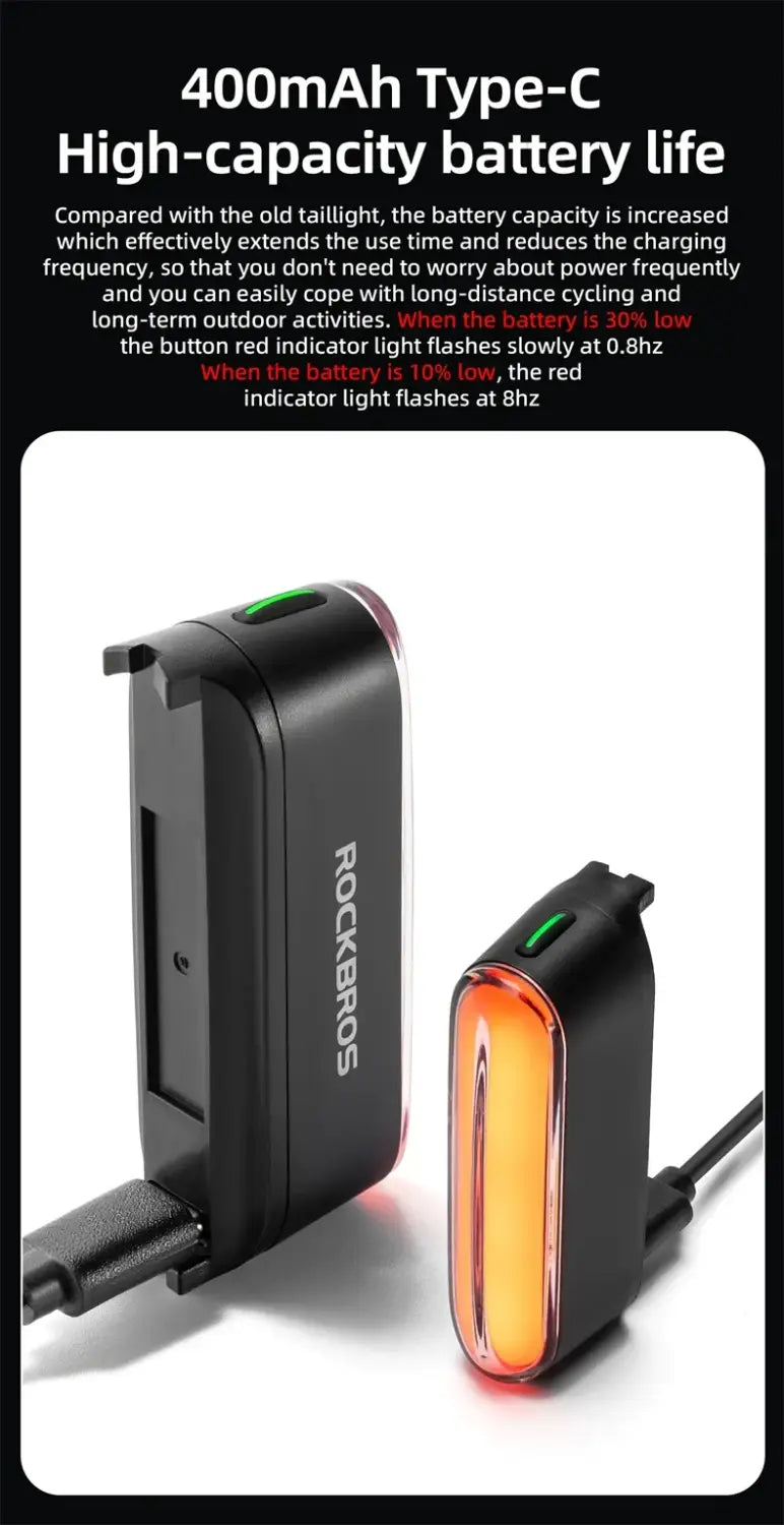 Magnetic Smart Bike Tail Light Rechargeable Rear Light