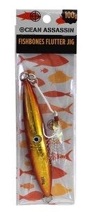 Ocean Assassin Fishbones Flutter Jig - Orange