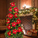 10LED Christmas Red Flower Tree Light Xmas Light String