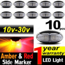 10x 10v-30v Red Amber Clearance Lights Side Marker Led