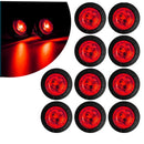 10X Round Marker Lights Red LED Truck Trailer Side