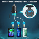 12V USB Outlet Type C Car Charger Socket Fast Charging 5