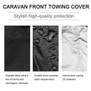 Caravan Front Towing Cover Tough 600D Protector LED Light Reflective Strips