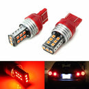 2 X T20 7443 15 RED LED DUAL FILAMENT CAR UTE BRAKE STOP