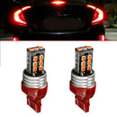 2 X T20 7443 15 RED LED DUAL FILAMENT CAR UTE BRAKE STOP