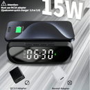 2-in-1 Multifunctional Wireless Charger with Alarm Clock 15W Fast Charging Stand