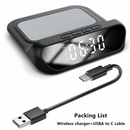 2-in-1 Multifunctional Wireless Charger with Alarm Clock 15W Fast Charging Stand