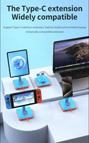 Adjustable 3-in-1 Nintendo Switch Stand USB-C Hub with 4K HDMI & 100W PD Charging