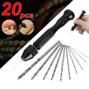 20pcs Mini Hand Drill Vise Twist Bits Pin Hand Precision