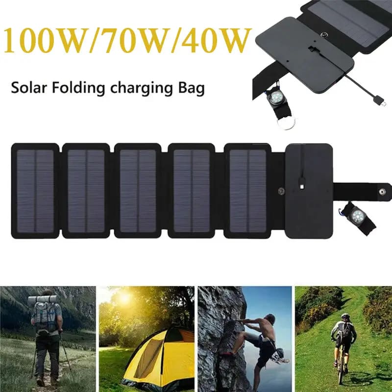 20W Foldable Solar Panel 5V 2.1A Solar Charger Tools &