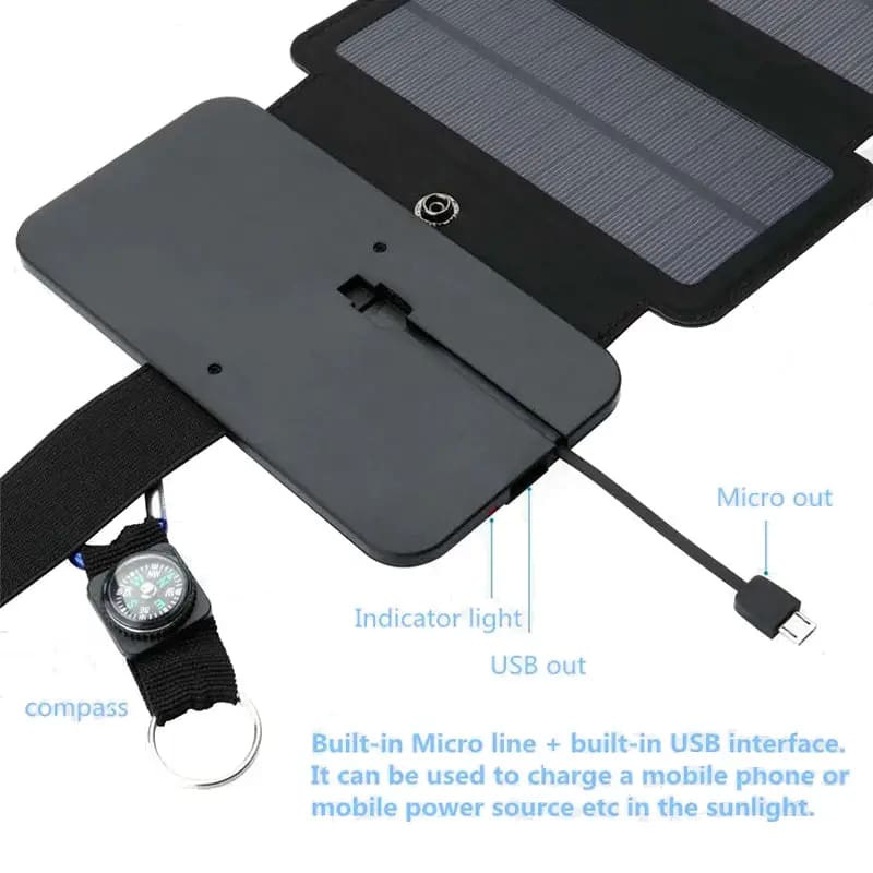 20W Foldable Solar Panel 5V 2.1A Solar Charger Tools &
