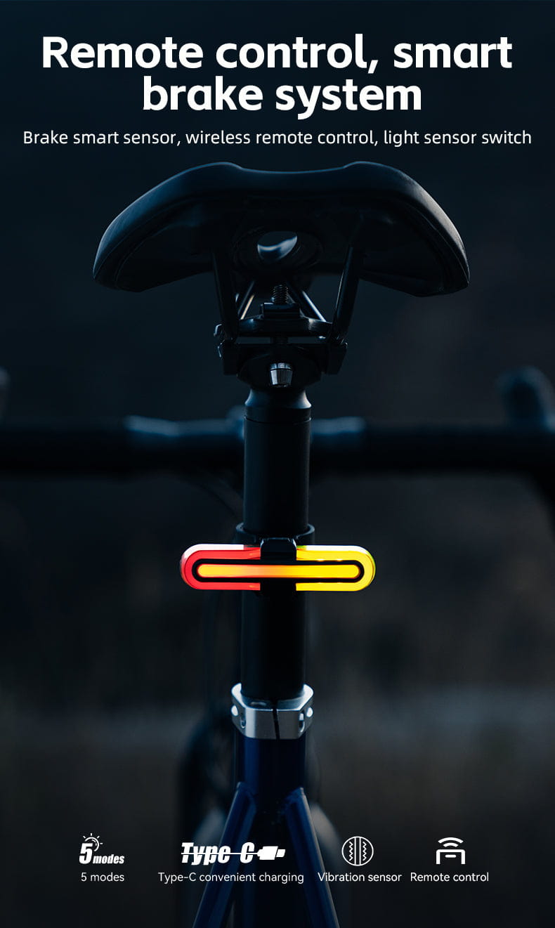 Bike Bicycle Smart Brake Back Tail light with Wireless