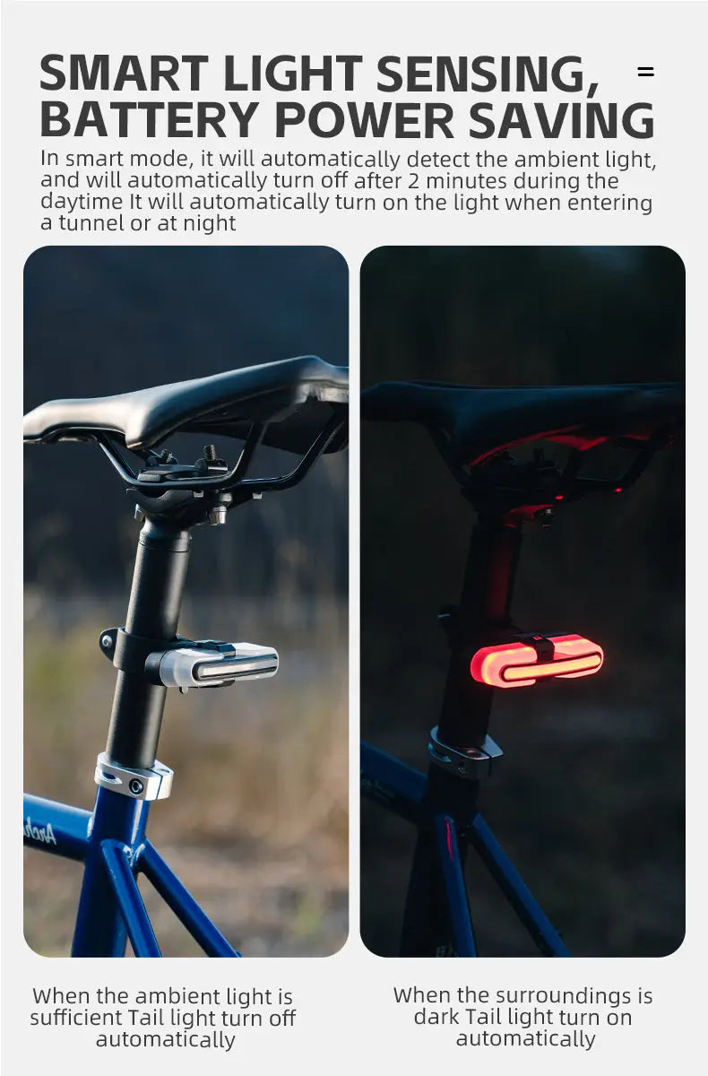 Bike Bicycle Smart Brake Back Tail light with Wireless