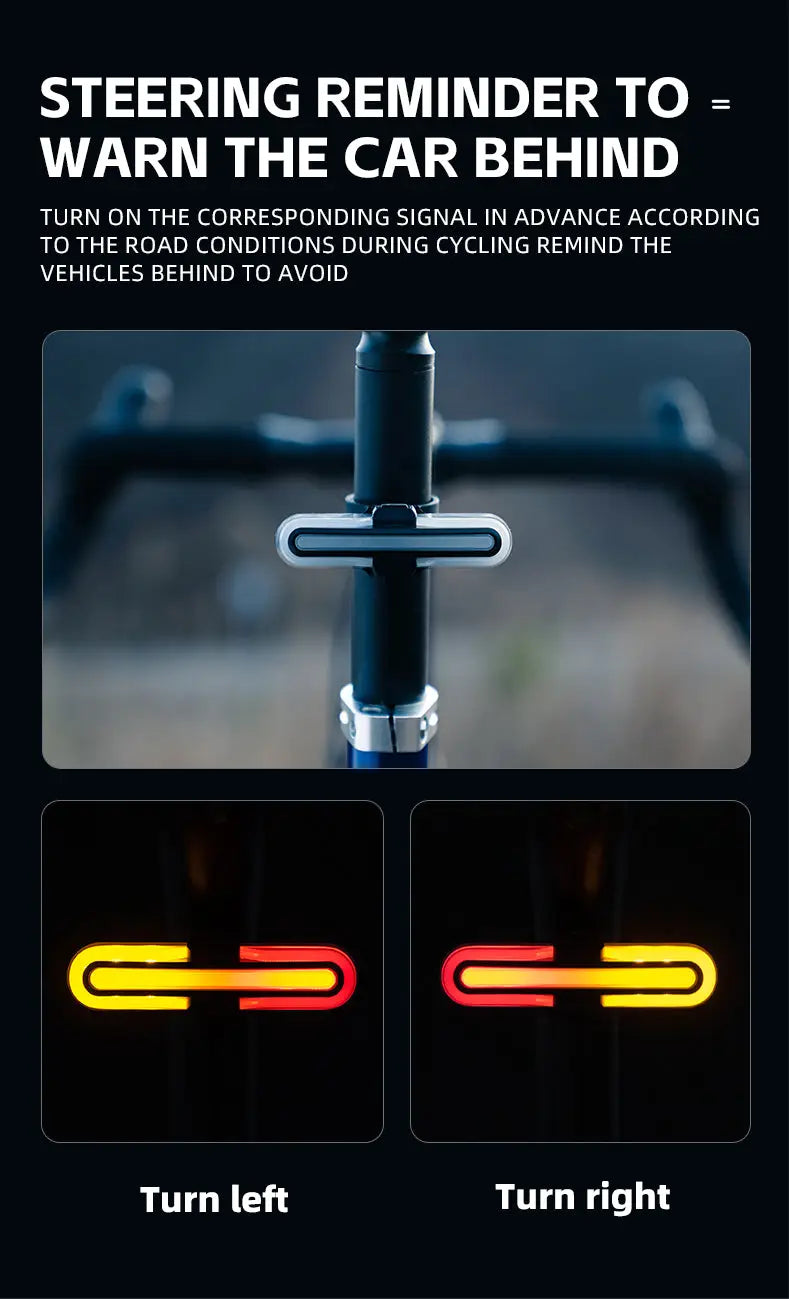 Bike Bicycle Smart Brake Back Tail light with Wireless