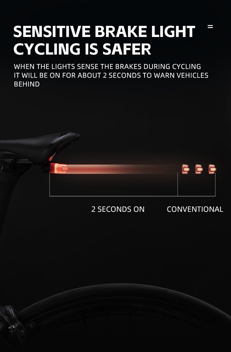 Bike Bicycle Smart Brake Back Tail light with Wireless