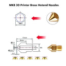 25PCS MK8 3D Printer Extruder Brass Nozzles for Creality