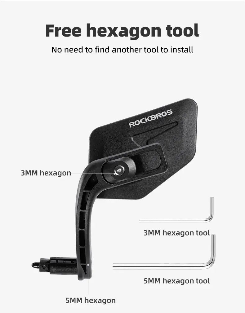 Bicycle Handlebar end Rearview HD Mirror Adjustable-1 Pair