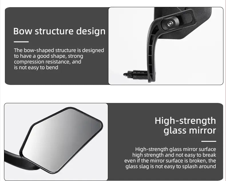 Bicycle Handlebar end Rearview HD Mirror Adjustable-1 Pair