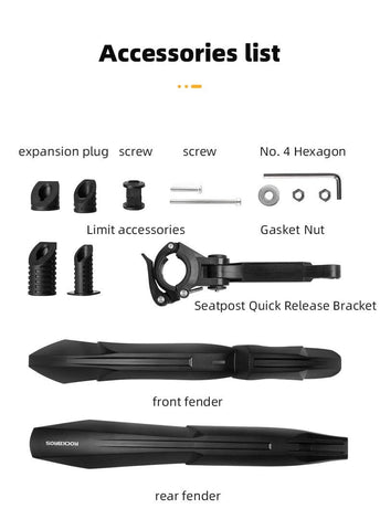 Bicycle Mudguard set Rear and Front Fender for Mountain