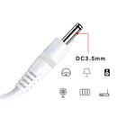 Barrel Jack Power Cable - 3.5mm x 1.35mm charger (White) 1m