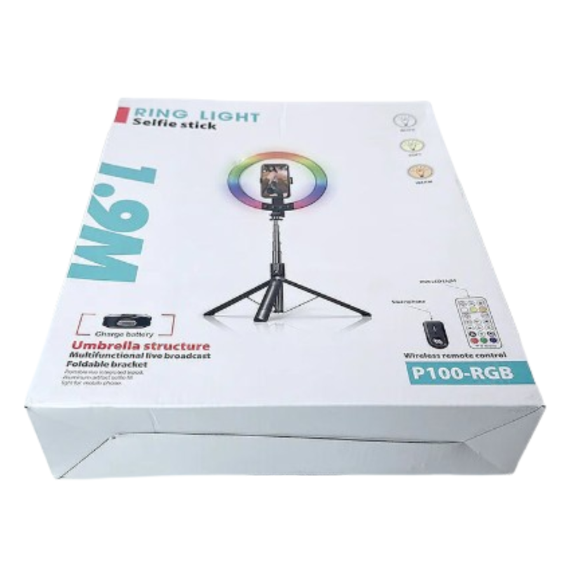 1.9m Ring Light Selfie Stick P100RGB