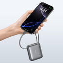 Mini Power Bank Built-in Type-C & Lightning Cable Digital Display