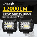 2x 4inch CREE LED Work Light Bar Spot Flood OffRoad Driving