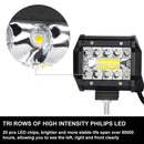 2x 4inch CREE LED Work Light Bar Spot Flood OffRoad Driving